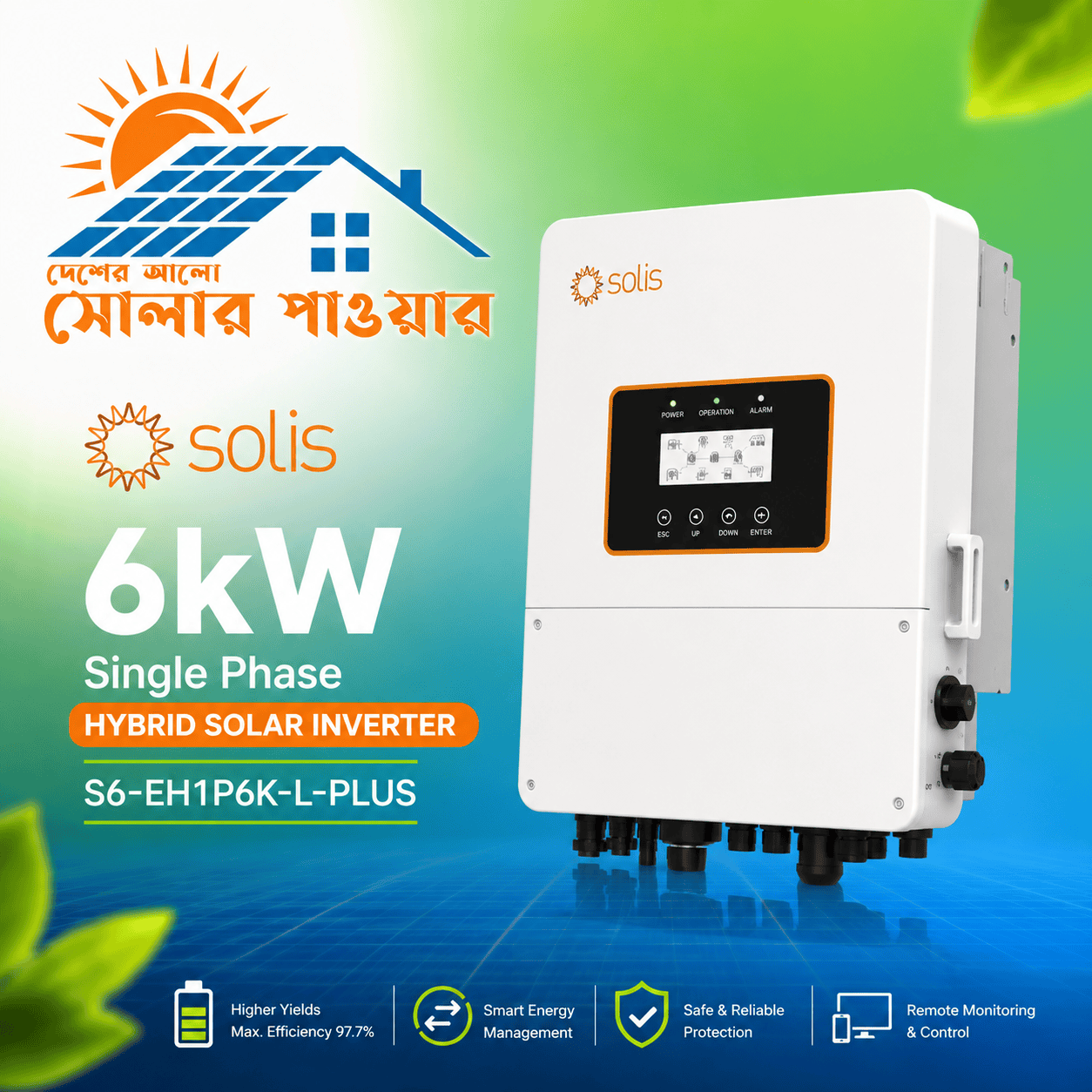 Solis 6kW Single Phase Hybrid Solar Inverter S6-EH1P6K-L-PLUS